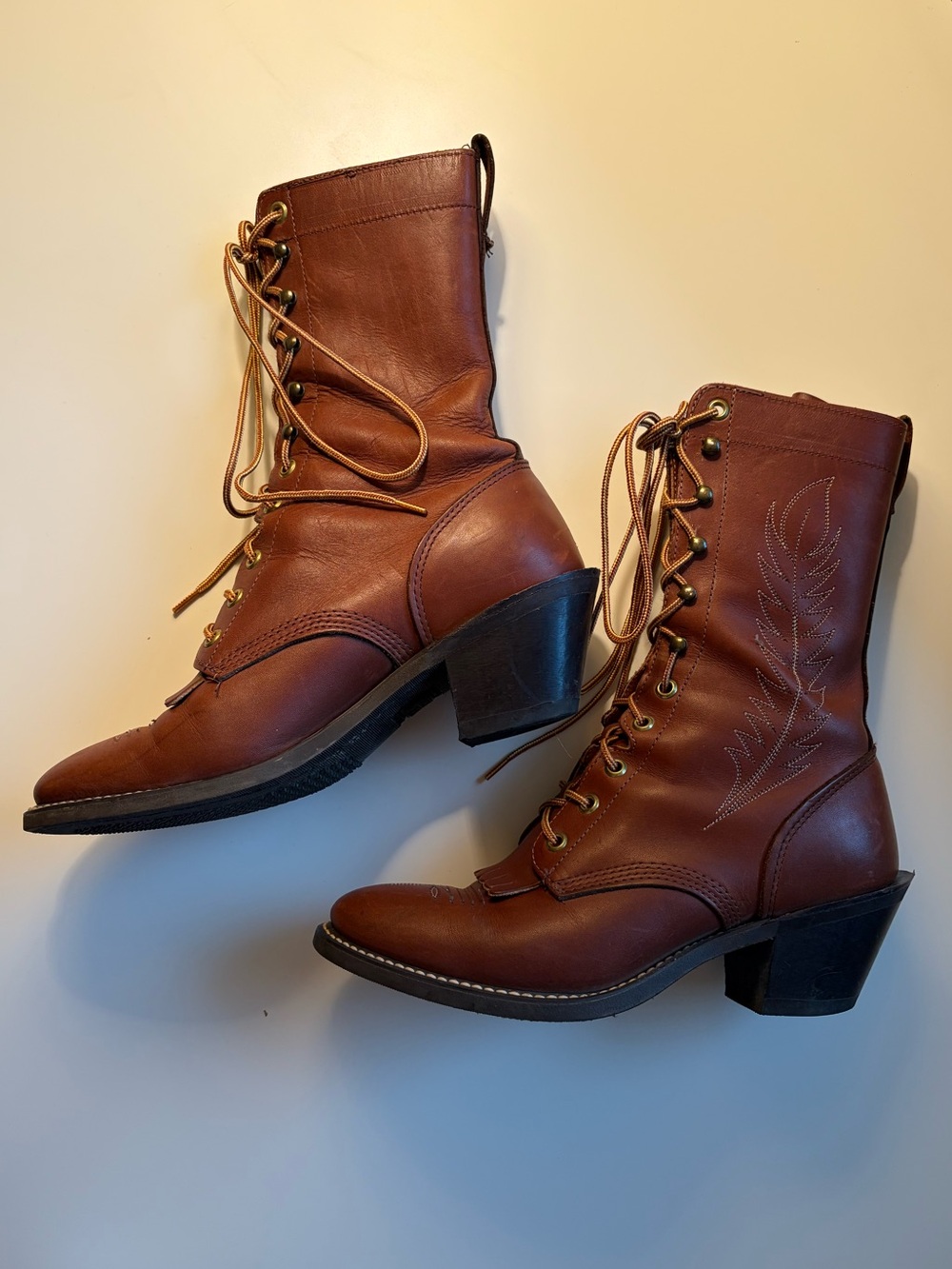 Vintage Harley Davidson Lace Up Western Boot